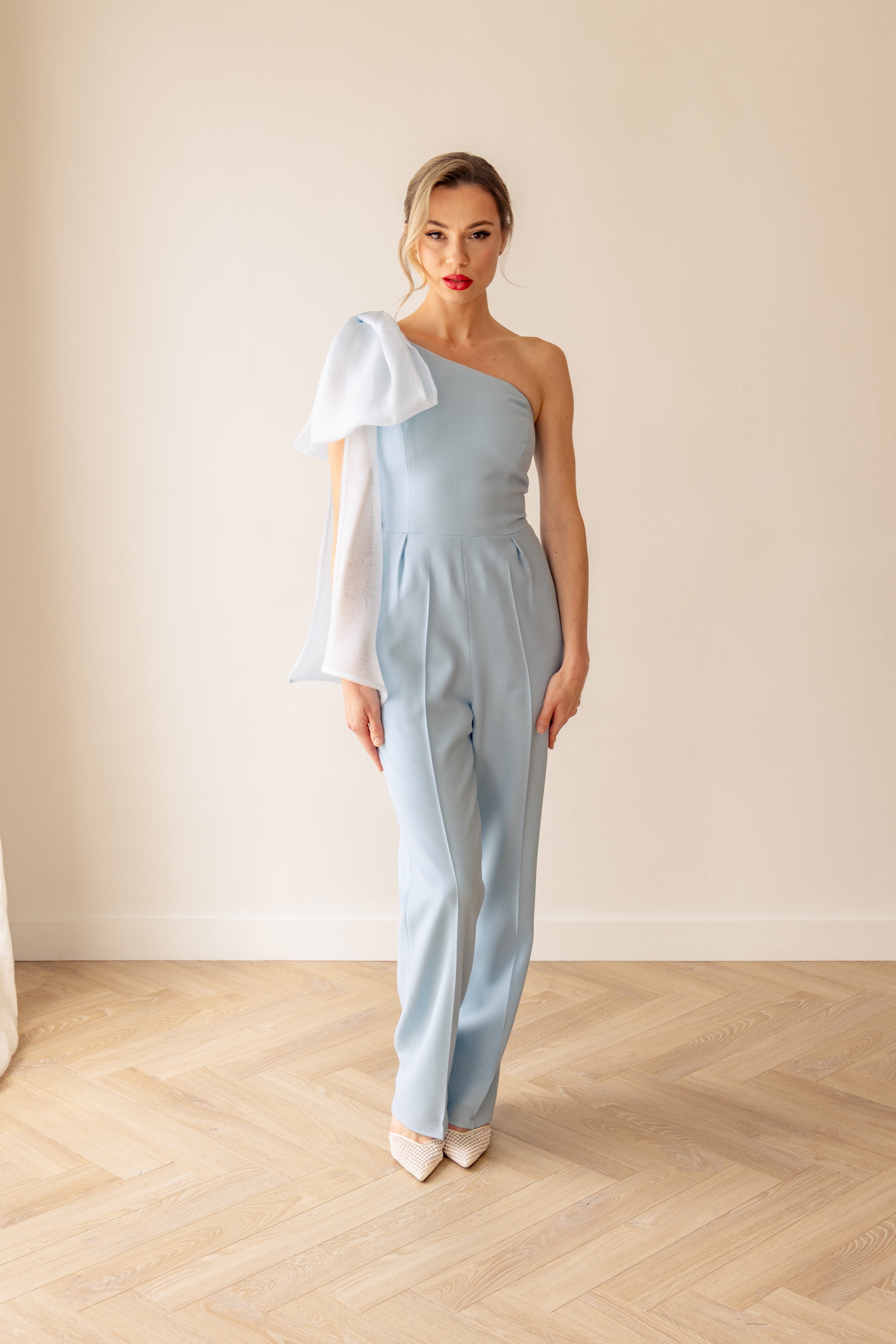 Off-Shoulder Tailored Jumpsuit